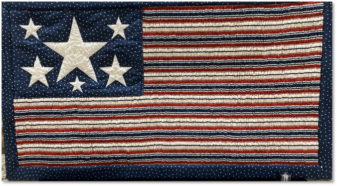A flag on a counter
Description automatically generated
